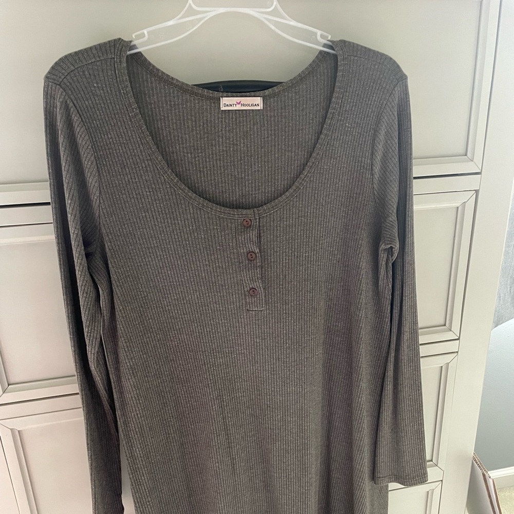 Dainty Hooligan olive green shirt dress